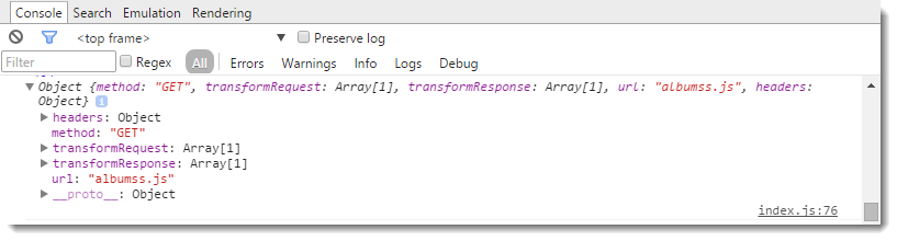 Write a custom error handling javascript function called processerrors