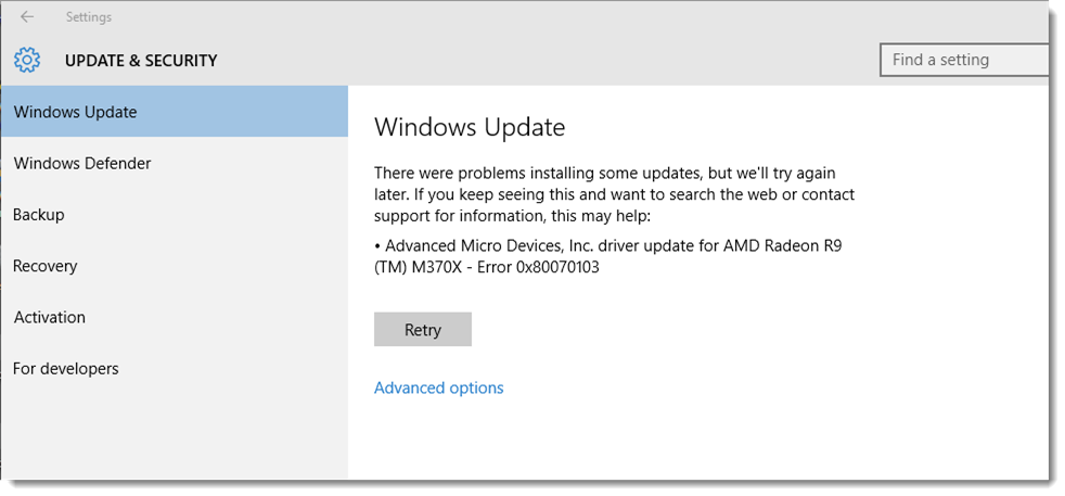 Windows Update Fail