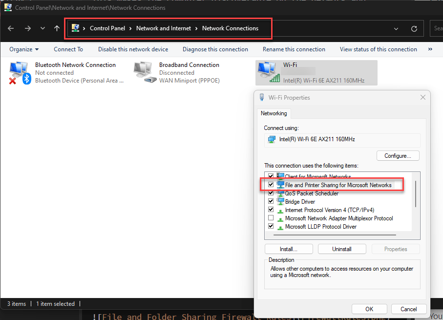File And Printer Sharing