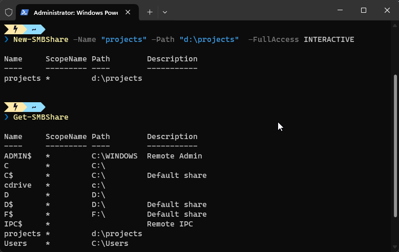 Power Shell New Smb Share