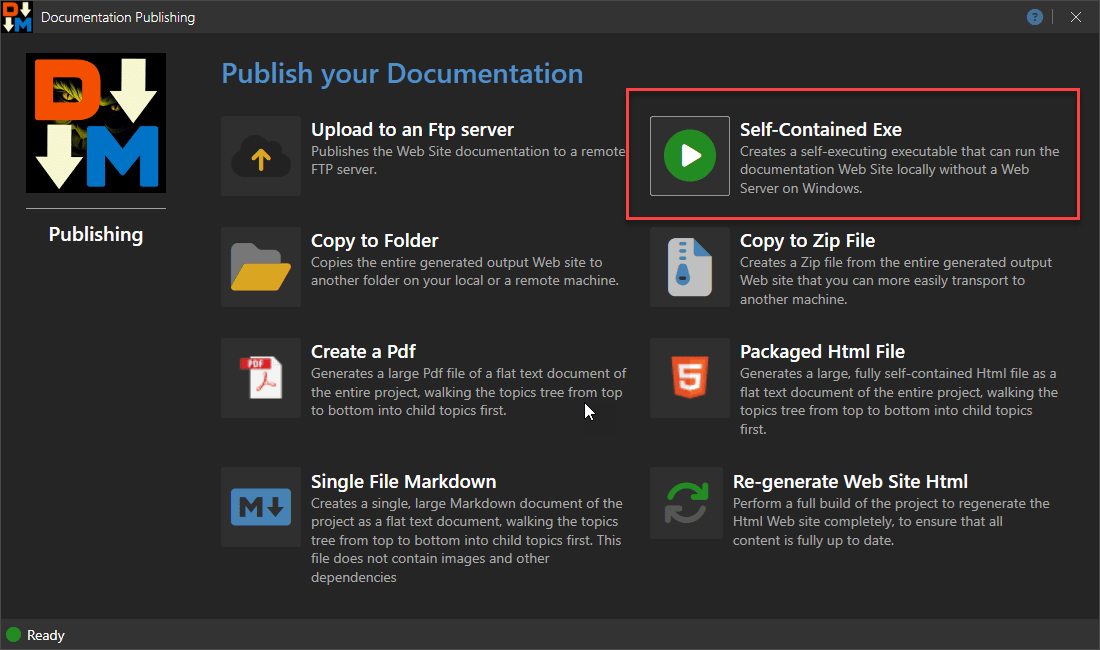 Publishing as Self Contained Exe