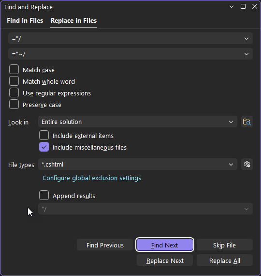 Search In Files