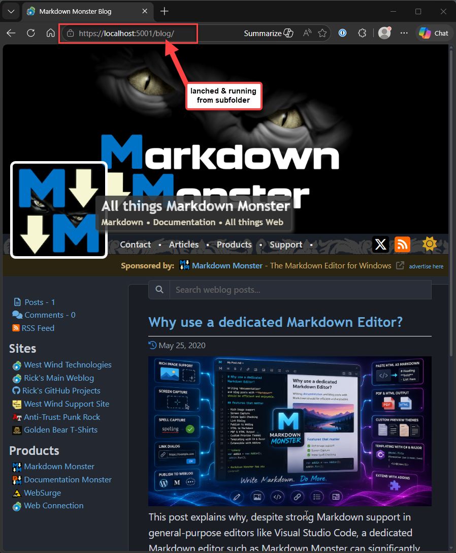 Subfolder In Browser