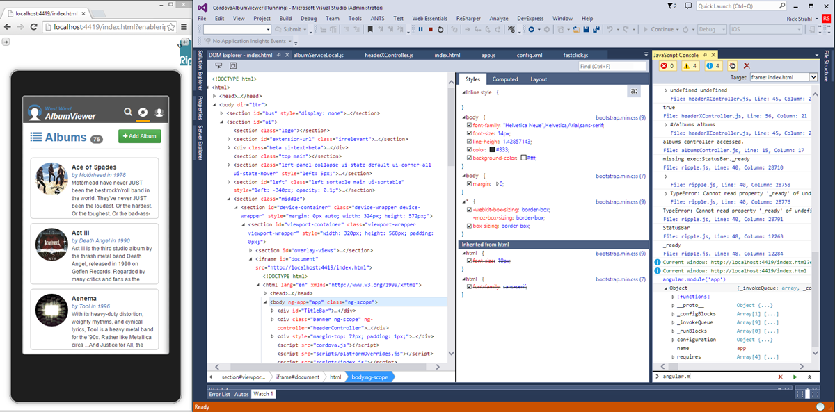 Using Cordova and Visual Studio to build iOS Mobile Apps - Rick Strahl's  Web Log