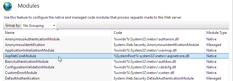 The ASPNetCoreModule interfaces ASP.NET Core Console Applications