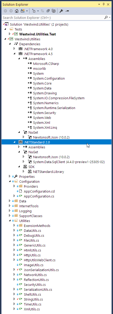 A multi-targeted .NET project in Visual Studio