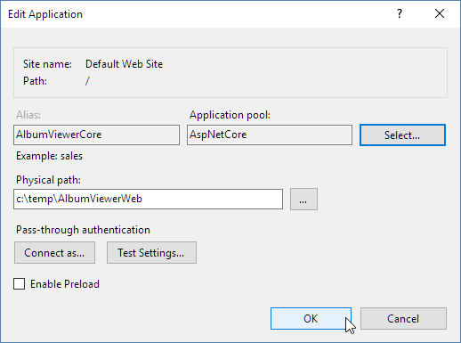 with asp.net 40 in the list of iis web server extensions