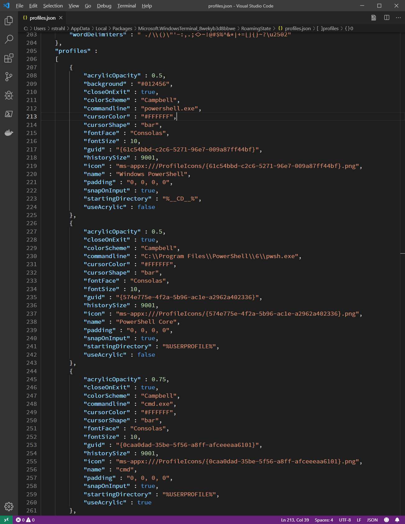 Windows Terminal command line arguments