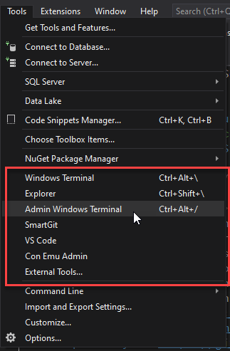 Tip Create A Visual Studio Menu Option To Open A Terminal And Other Things Rick Strahl S Web Log