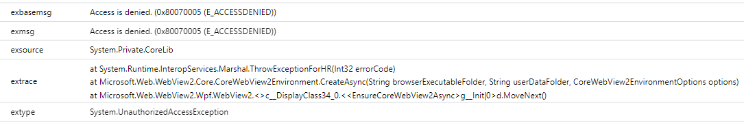 An individual WebView Error