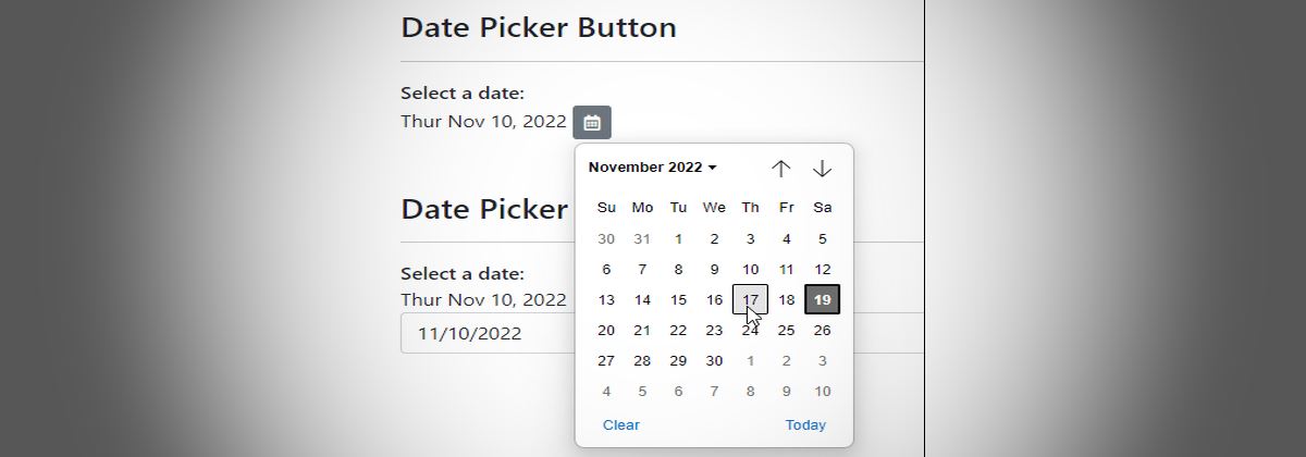 A Button Only Date Picker And JavaScript Date Control Binding Rick 