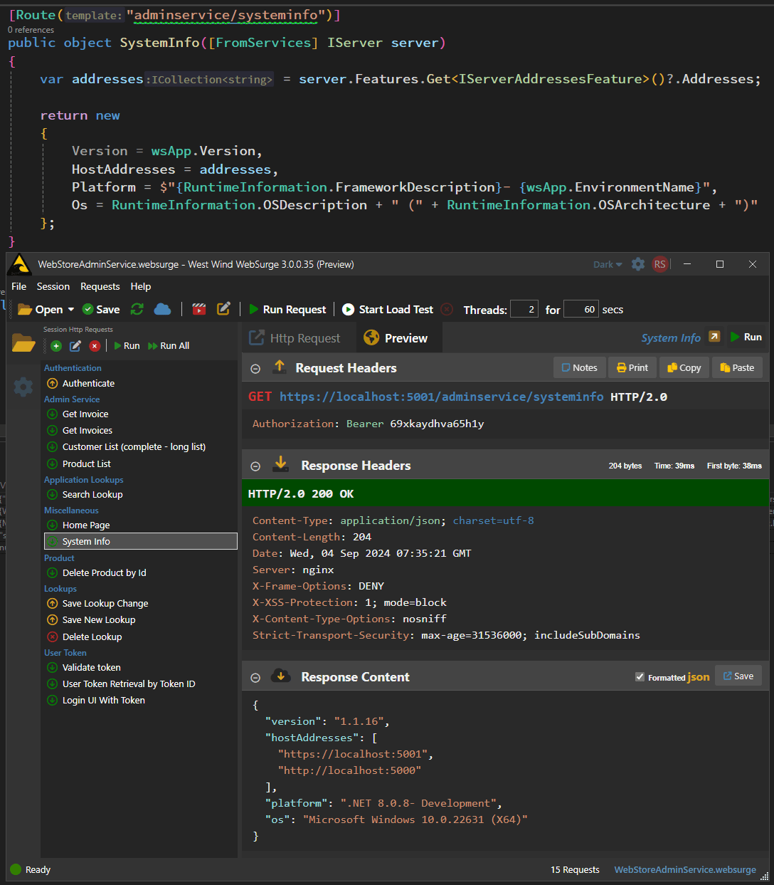 Returning Server Addresses As Part Of Json Service Response