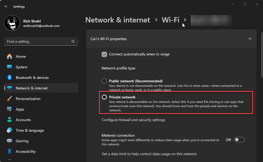 Private Network Setting