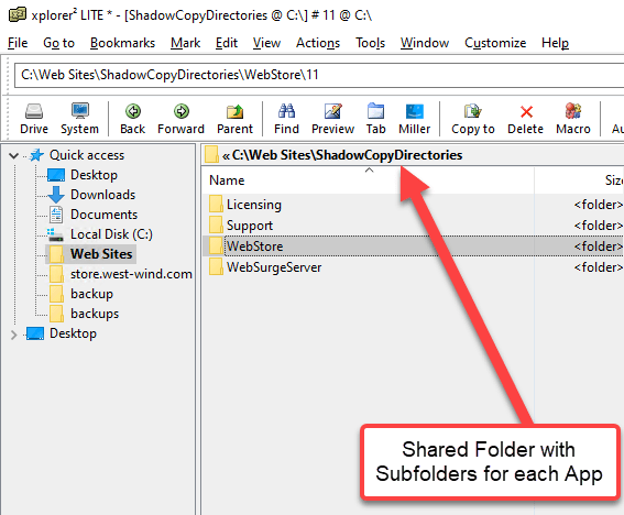 Shared Shadow Copy Root Folder