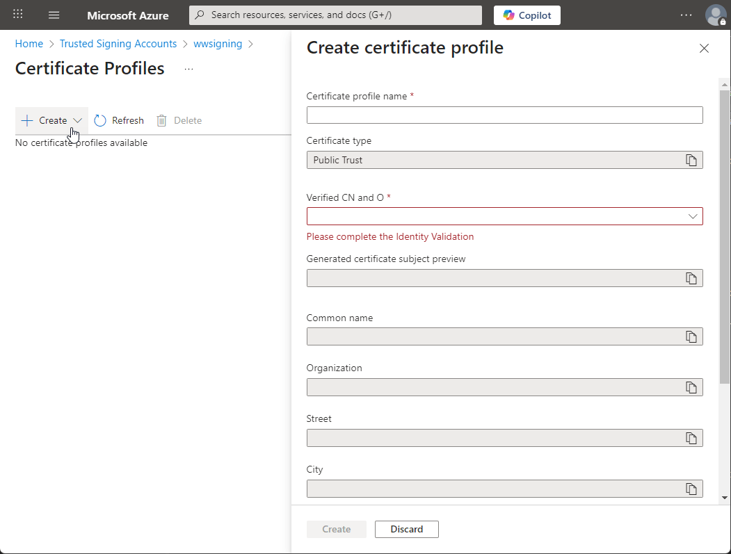 Create Certificate Profile