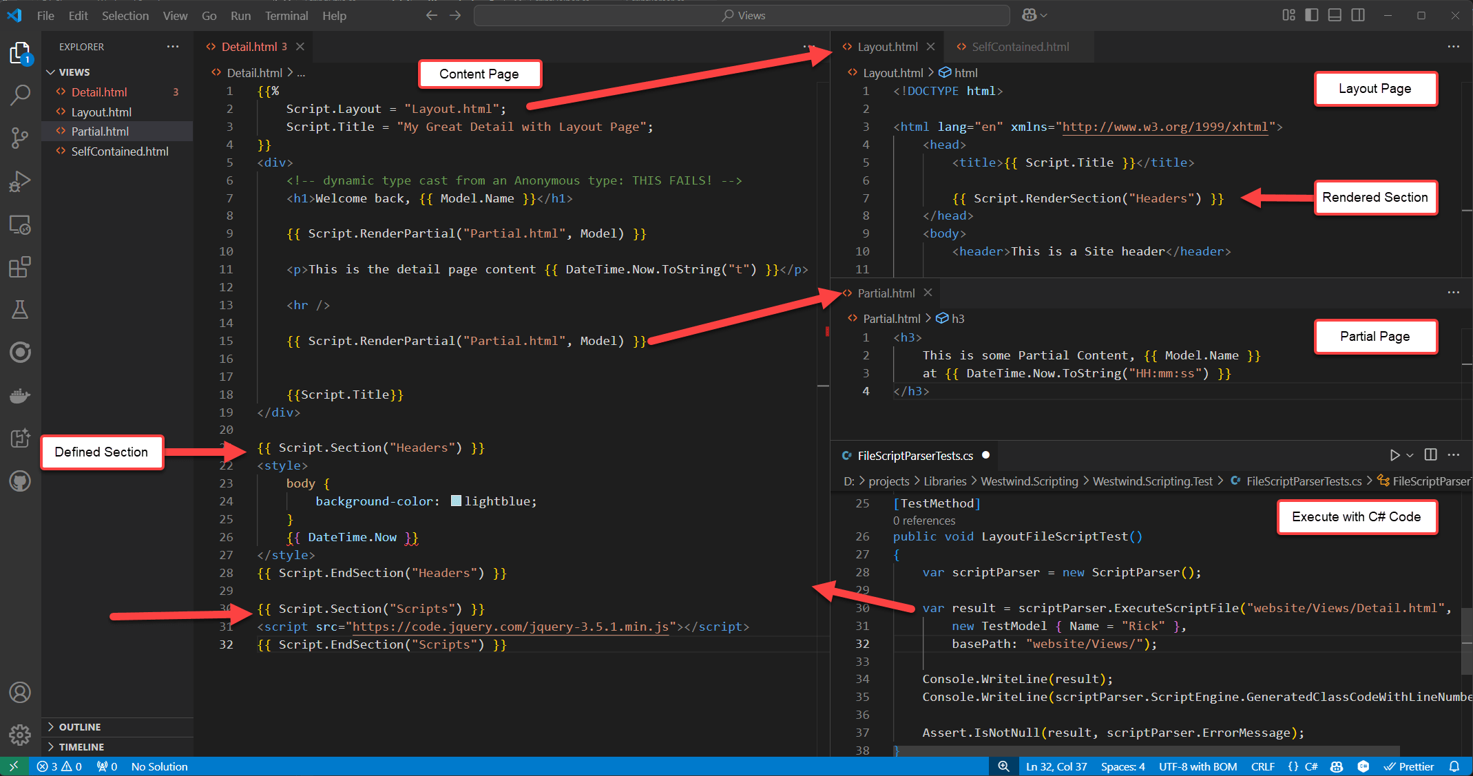 Content Layout Sections and Partials