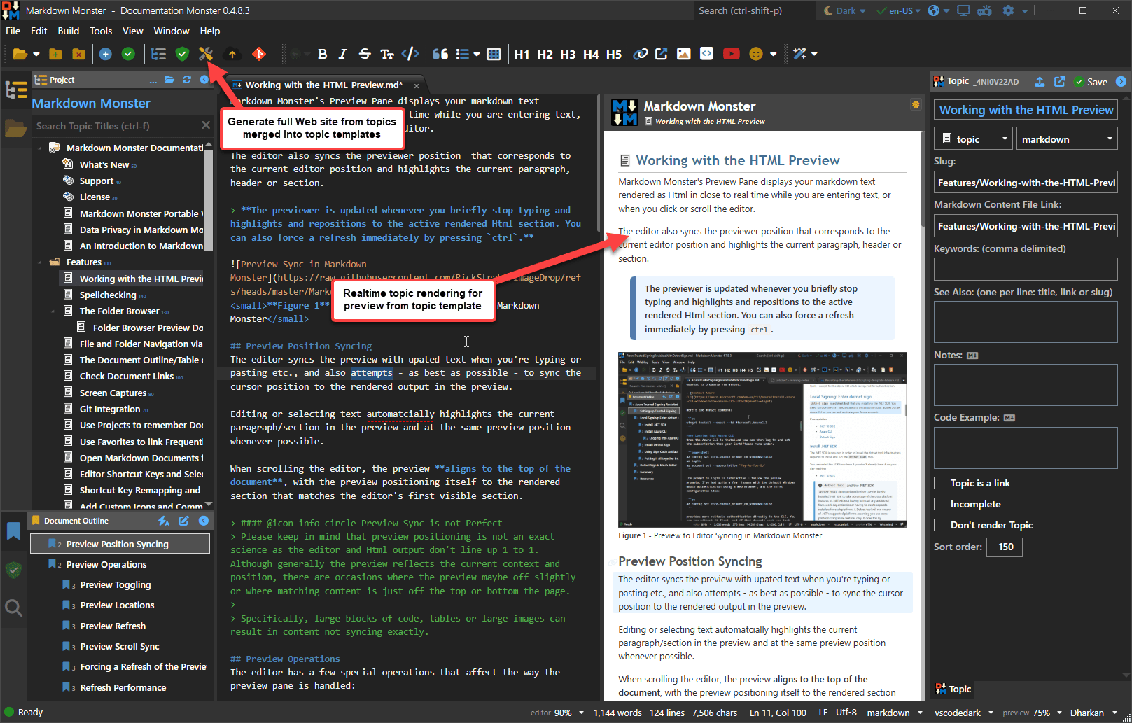 Documentation Monster Preview And Site Generation