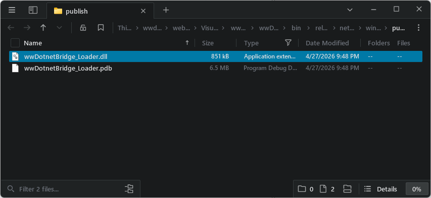 Explorer View Of Compiled Dll