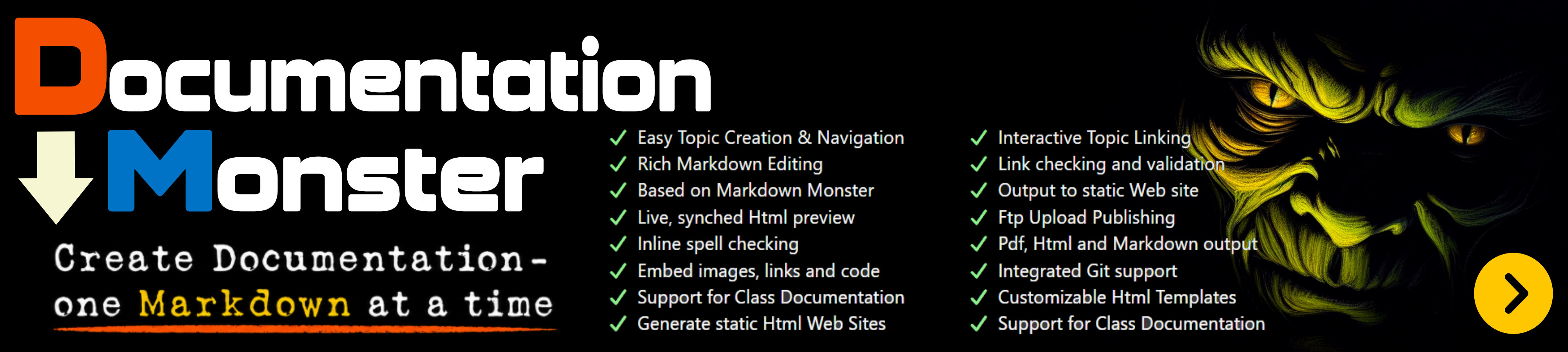 Documentation Monster - creating documentation one Markdown at a time